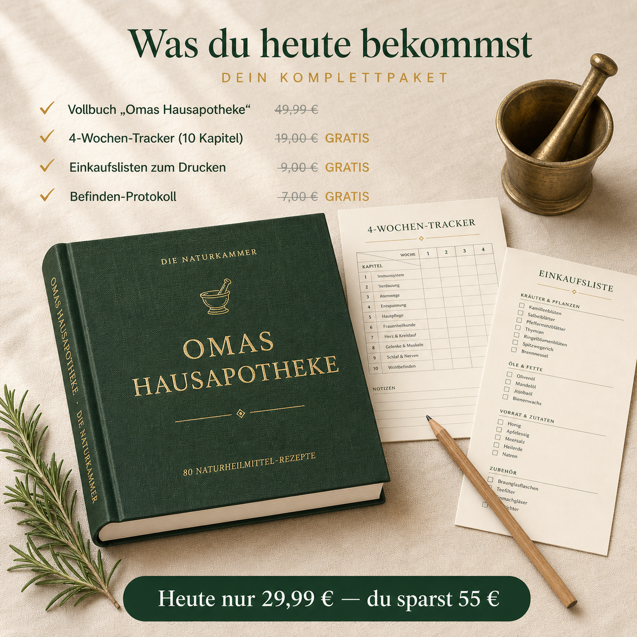 Omas Hausapotheke mit 80 Naturheilmittel-Rezepte