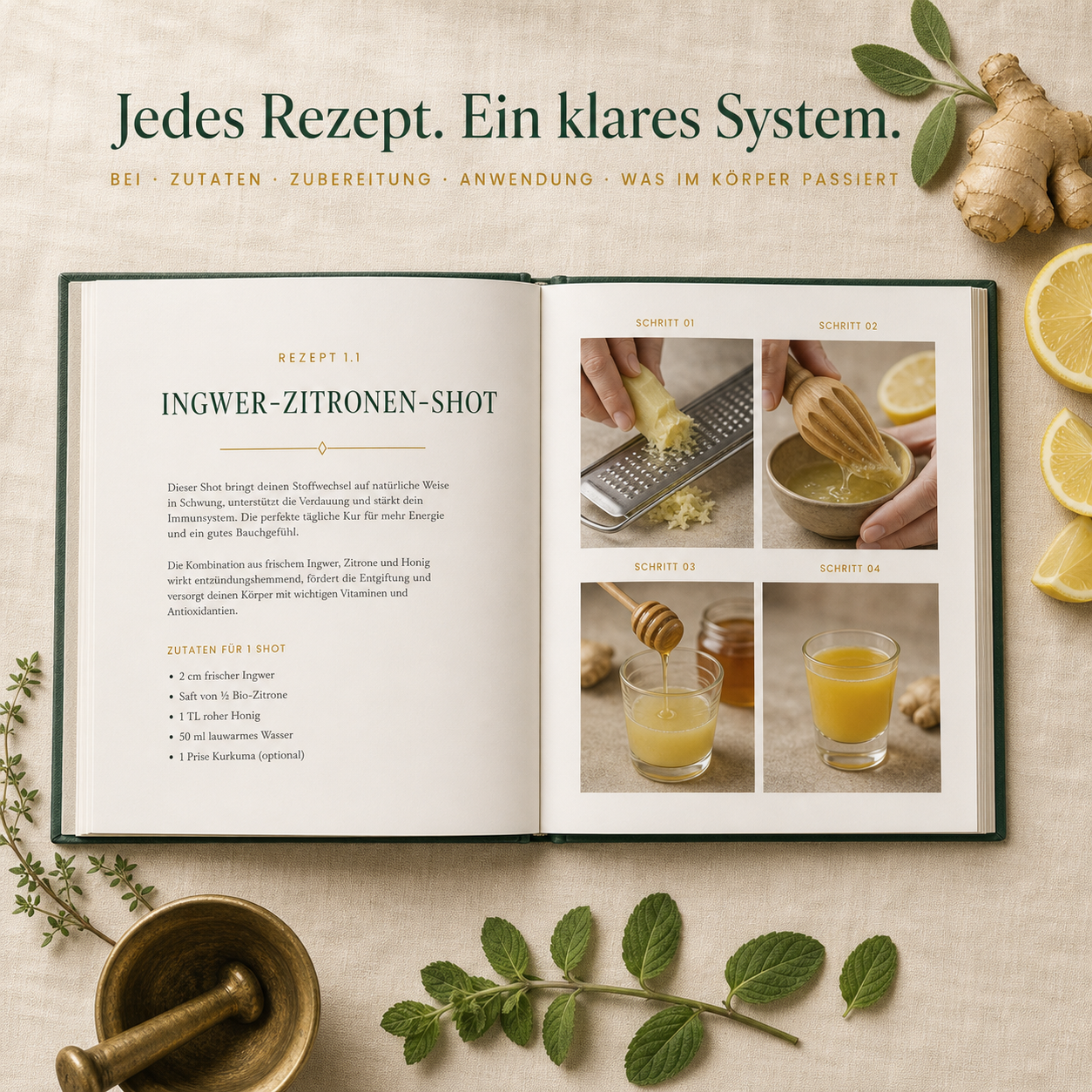 Frau liest in Omas Hausapotheke E-Book bei warmem Licht